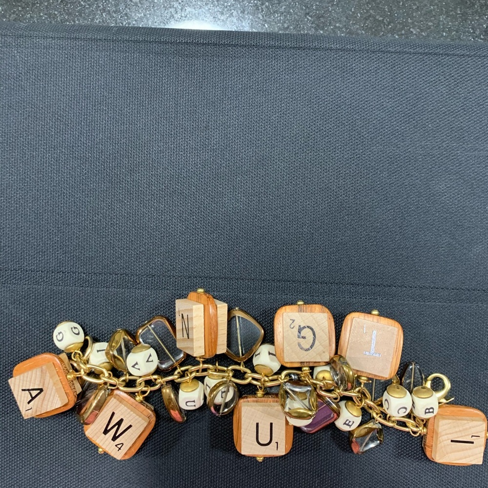 Scrabble tile bracelet